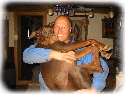 Klaus mit Dobermann